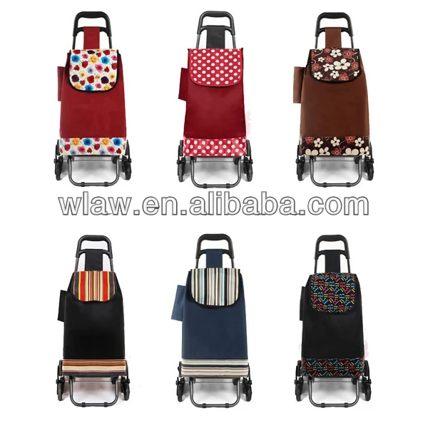 
Collapsible shopping trolley bags with 2 wheels 