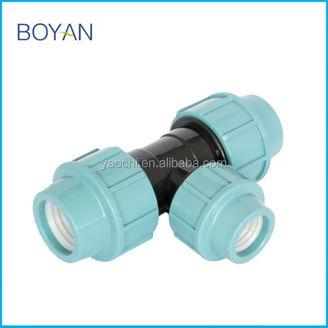 China supplier free samples hydraulic equal PP compression fitting tee