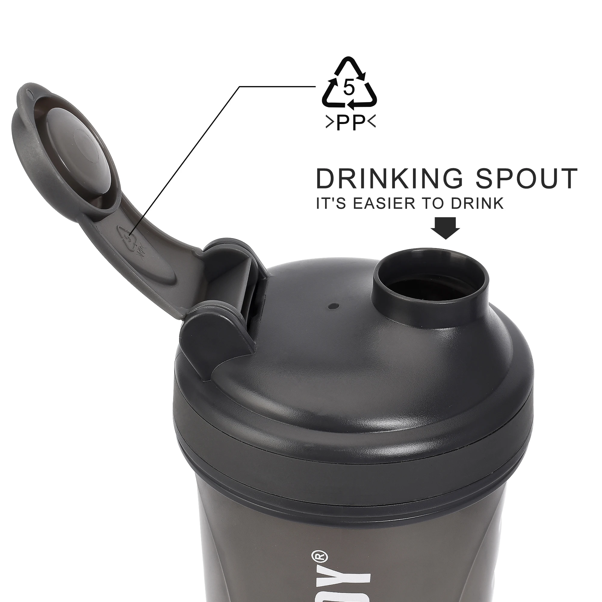 
Customized Joyshaker Plastic protein shaker bottle powder storage,Protein Shaker Cup with mixer ball wholesale 