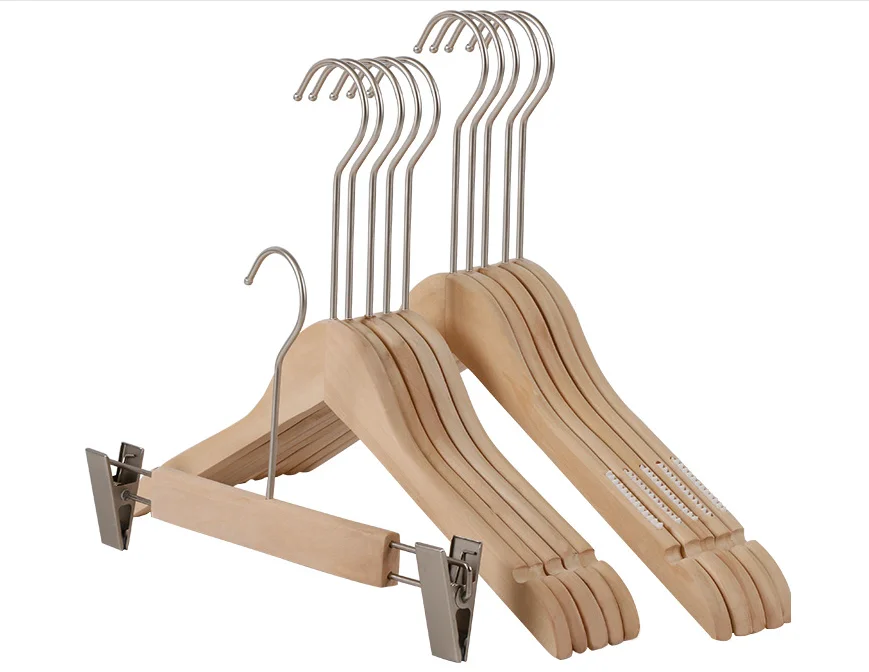 Factory Price OEM Laundry Customized Adult Clothes Wooden Coat Hanger And Wooden Suit Hanger