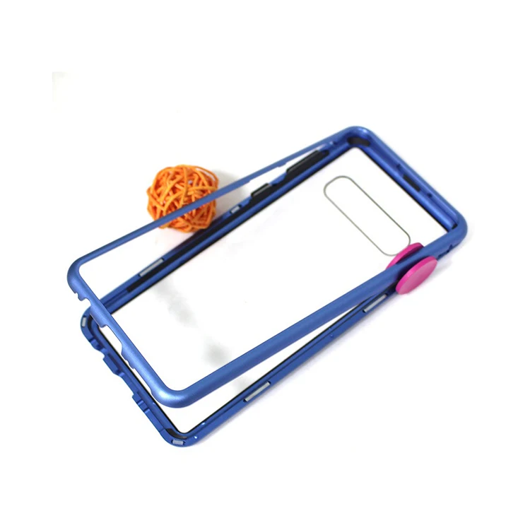 Magnetic Adsorption Metal Frame Tempered Glass Phone Case For Samsung Galaxy S9 S9 Plus S8 Aluminum Alloy Tempered Glass Cover