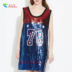 YIZHIQIU Women clothing custom sports sequin jersey basketball