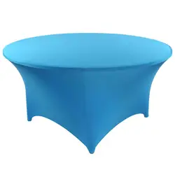 Hot Sale Fancy Stretch Dark Blue Tablecloth 6ft Folding Table Cover for Wedding Party Event Birthday Decoration