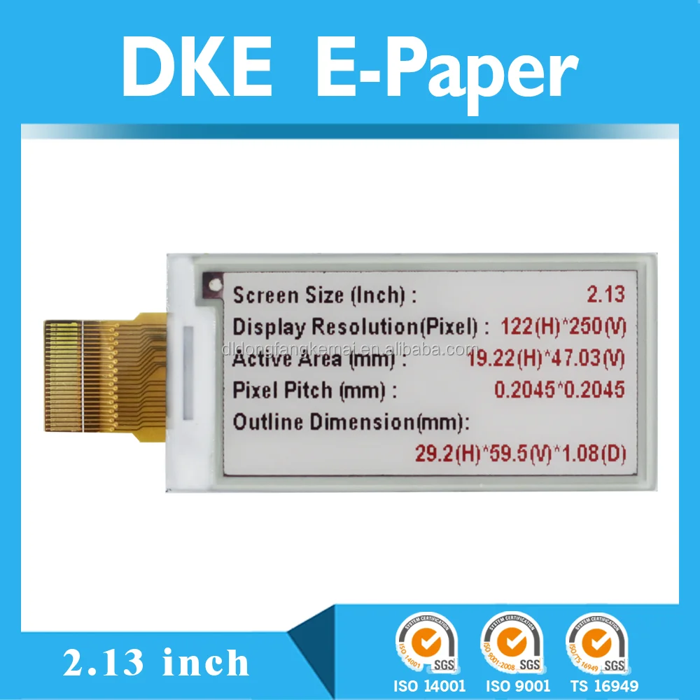 
2.13 inch graphic / dot matrix e-ink technology e paper display, mono or 3 color e-paper display, Electronic Shelf Label (esl) 