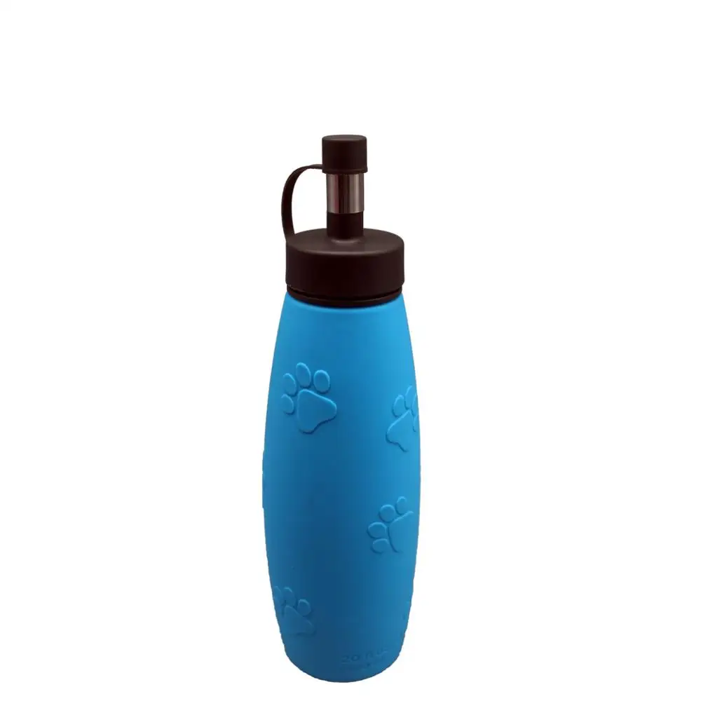 Collapsible Reusable Water Bottle with Carabiner Light Weight Leak Proof Foldable dog drinking bottles - Non-Toxic BPA Free