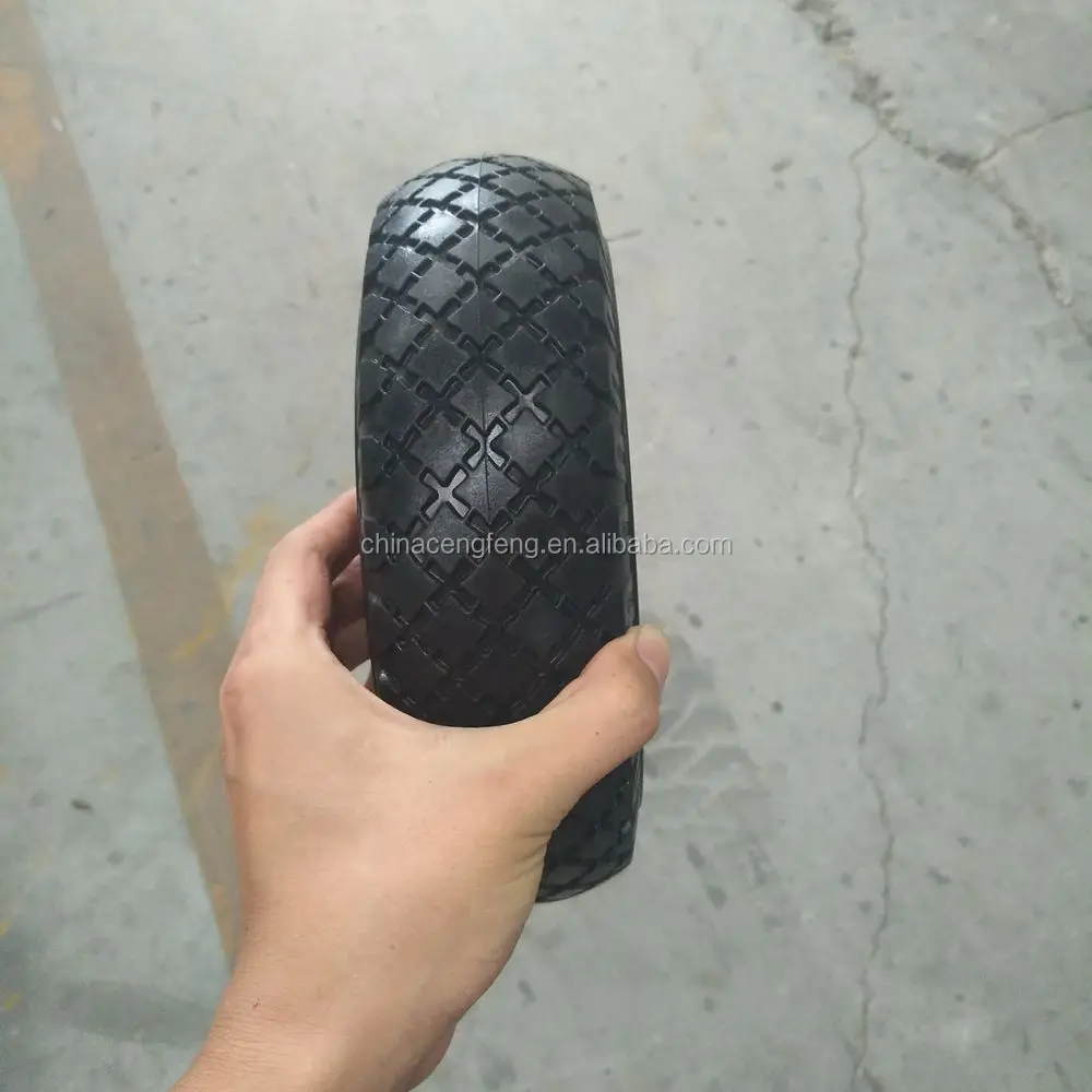 
Plastic rim hub 10 inch Flat free PU foam wheel tire 3.00-4 