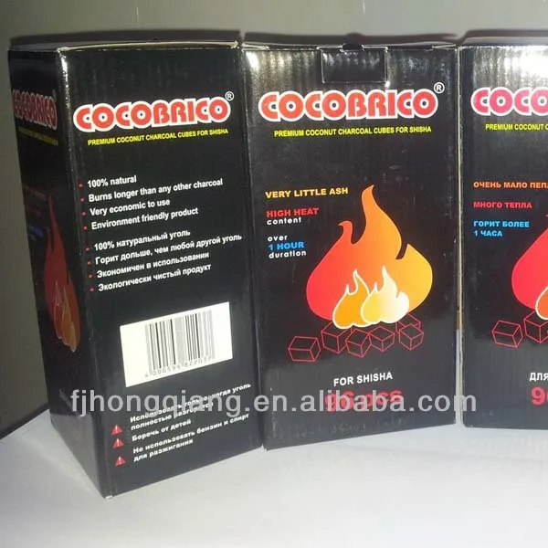 Низкозольная бамбук куб кальян уголь