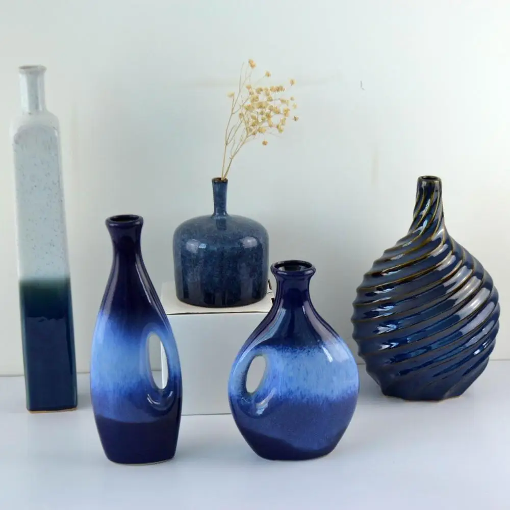 Reactive glazed vase for home decor