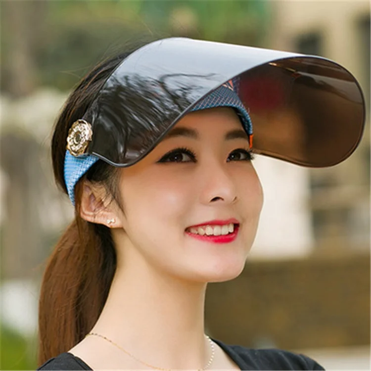 Оптовая продажа, летняя женская велосипедная Кепка с защитой от УФ-лучей, прозрачная пластиковая Кепка с козырьком