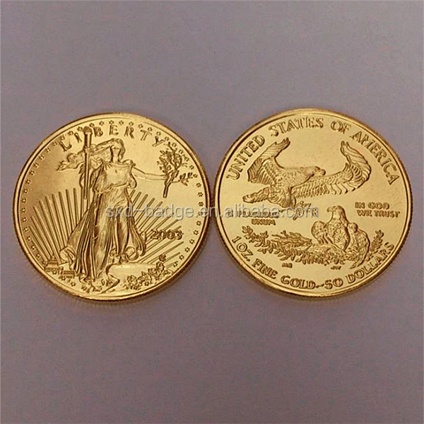 
Gold fake tungsten american eagle coin &Statue of Liberty gold coin in stock 