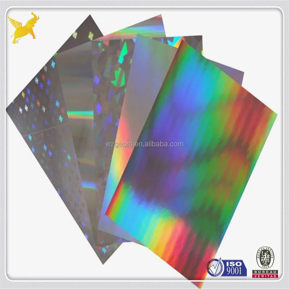 
Rainbow hologram metallized paperboard 