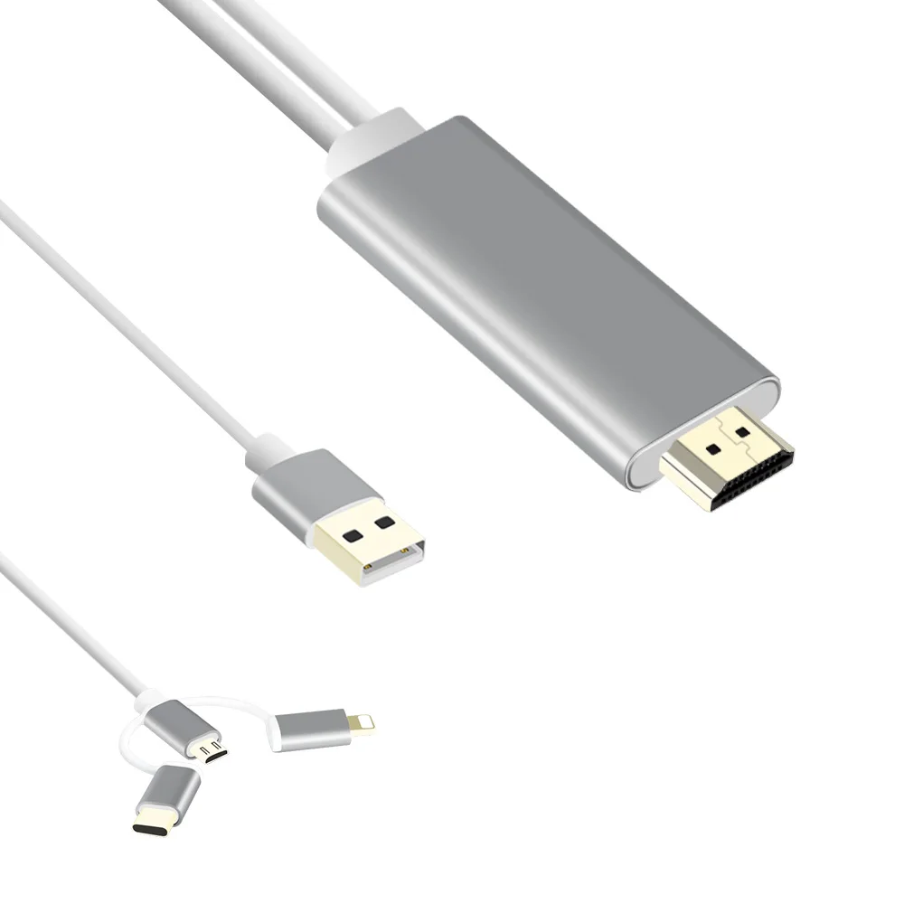 3 in One HDTV Convertor Adapter High-Speed HD Plug and Converter for iPhone iPad, and Android Phone