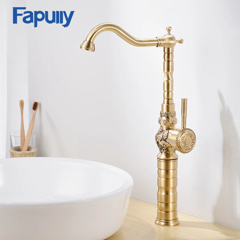 Luxury Vintage Style Antique Faucet Basin Faucet Antique Bronze Kitchen Antique Brass Ceramic Contemporary Fapully Europe CN;ZHE