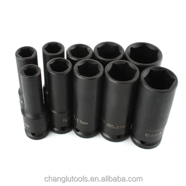 
10 pieces Phosphate impact deep socket wrench set car repair tools kit 