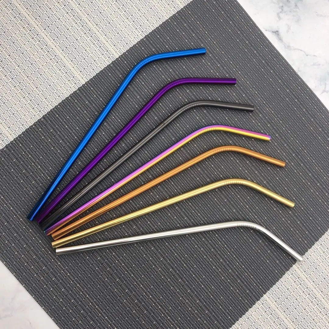 Supply 304 stainless steel milkshake straw and Recyclable bubble milk tea straw with brush