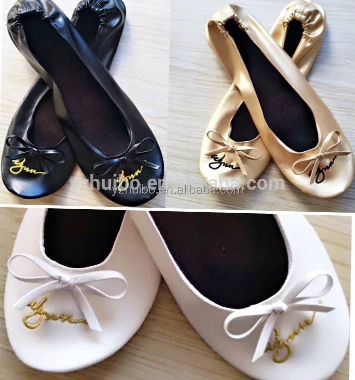 Женская Складная портативная дорожная балетная обувь на плоской подошве с подходящим футляром для переноски