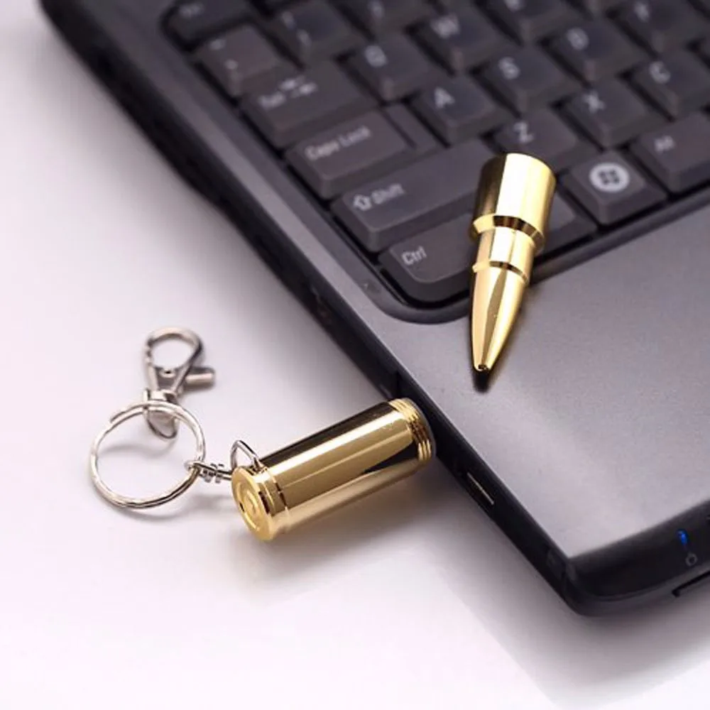 16 ГБ бесплатные образцы оптовая продажа брелок usb 3 0 золотая серебряная металлическая пуля