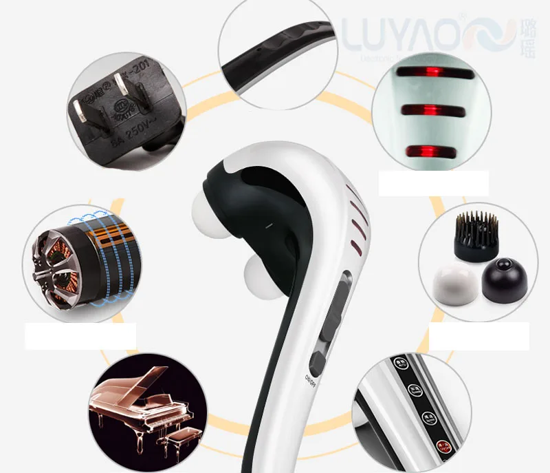 LUYAO LY-627A Deep Tissue Percussion Double Head Full Body Massager
