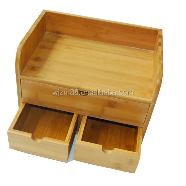 bamboo desktop organizers with drawers, wooden cosmetic organization wholesale