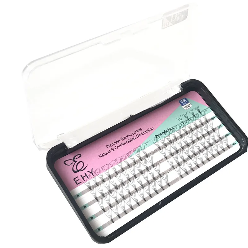 
Russian volume lashes 5D pre made fans short stem silk DD Curl eyelash extension 