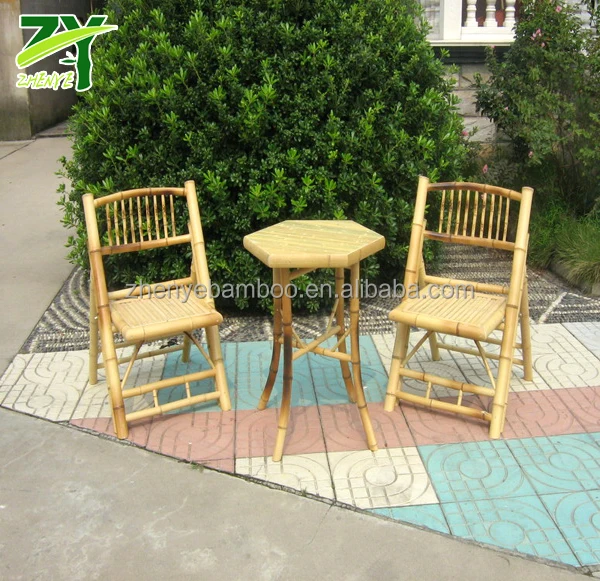 NEW !!! ZY-902 Folding Bamboo Coffe Table Chair Set Folding Leisure Table Chair Set at Factory Price Bamboo Furniture Set !
