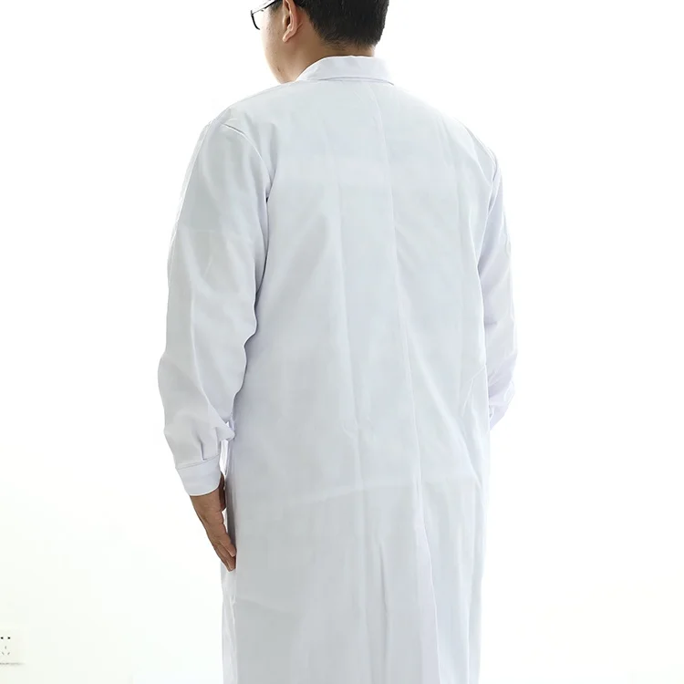 
Hospital 100% cotton white unisex uniforms wholesale knee length half-length medical lab coat for man women male female 