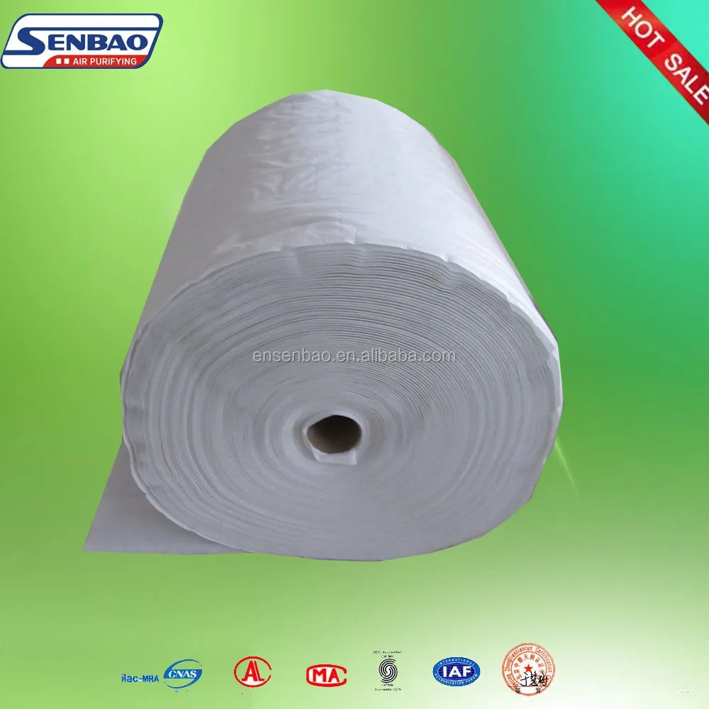 Synthetic Fiber F5 F6 F7 F8 Roll Pad , Paint Arrestor Filter Media