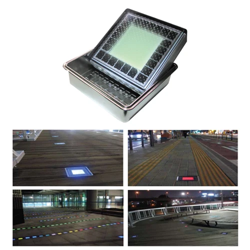 Solar Powered(Charging) outdoor LED ground brick light MS-2200 (Waterproof IP68 / Stainless Steel Housing)