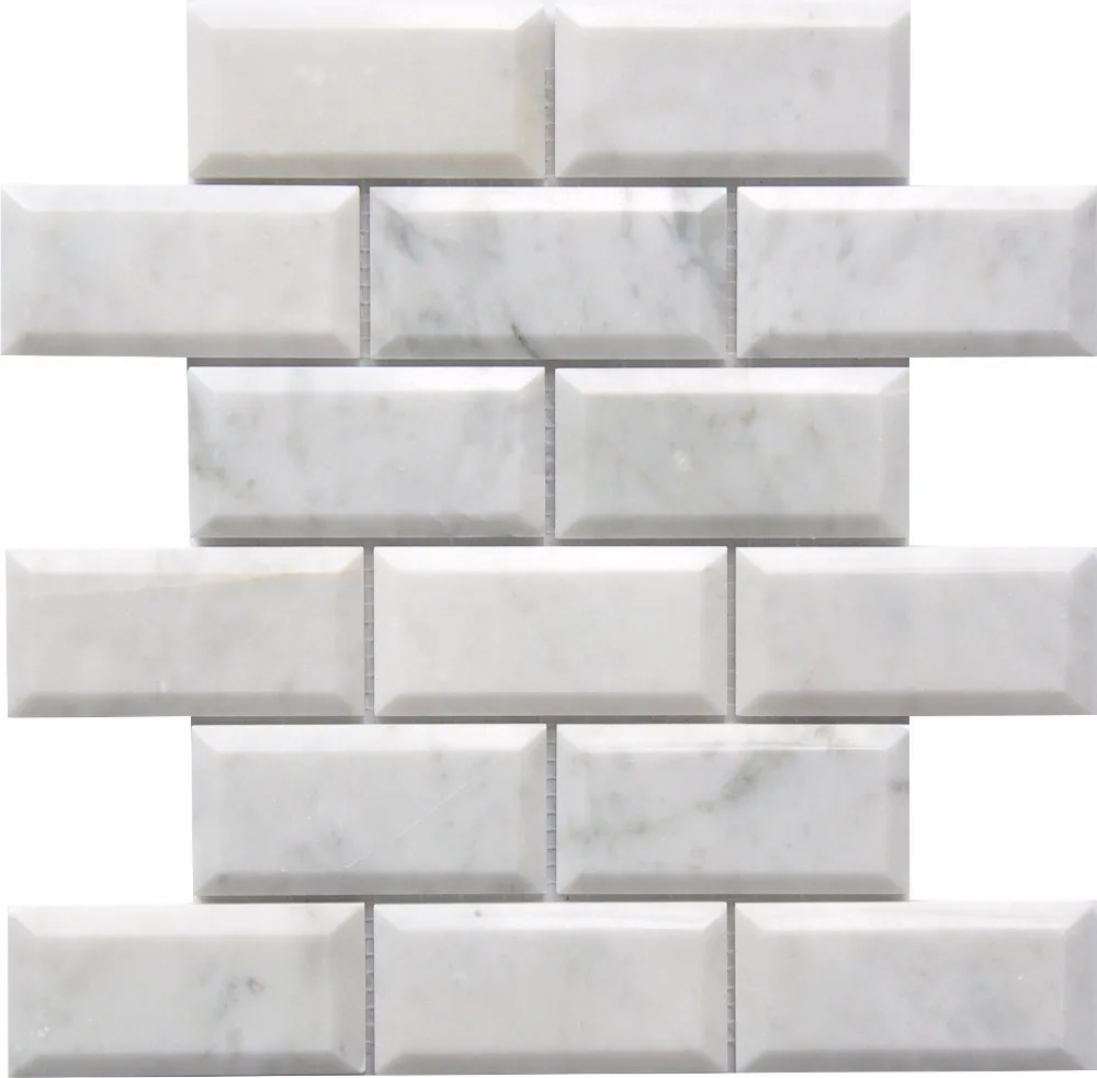 crema marfil carrara lava stone brick backsplash marble mosaic tiles for home decoration