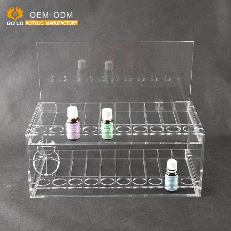 Wholesale Custom Tabletop Multilevel Rack Clear Acrylic Display Stand For Essential oil Nail polish Bottle
