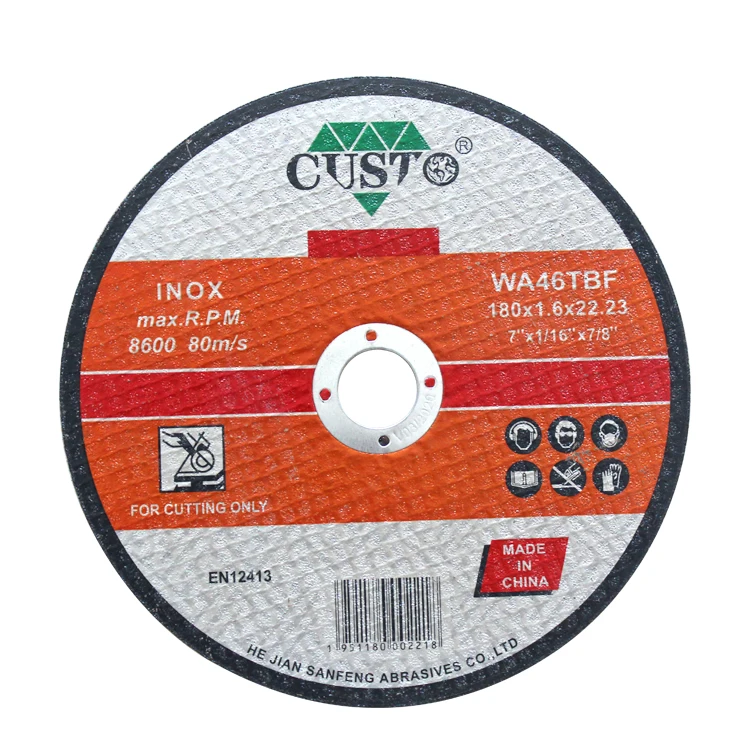 7 inch  reinforced fiber 180x1.6x22.2mm Cutting Disc Abrasive Cutting Disc for steel metal