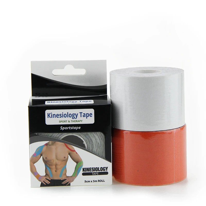 5 см x 5 м 2 дюйма x 16,4 фута кожаная дышащая профессиональная высокоэластичная медицинская спортивная лента для мышечных мышц кинезиологическая лента