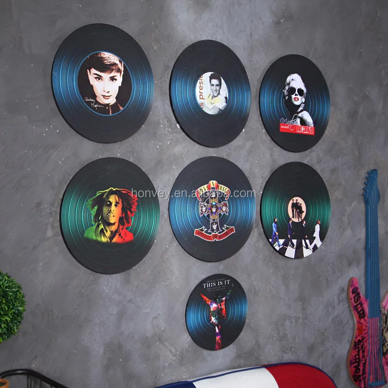 
38x38cm Retro Creative Vinyl Records Home Bar Cafe Wooden Wall Hang Decor Arts & Crafts 