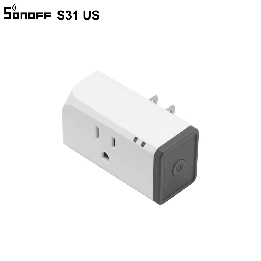 SONOFF S31 US Mini Wifi Wireless Remote Control Timer Plug Smart Home Power Socket Consumption Monitor Works with IFTTT Alexa