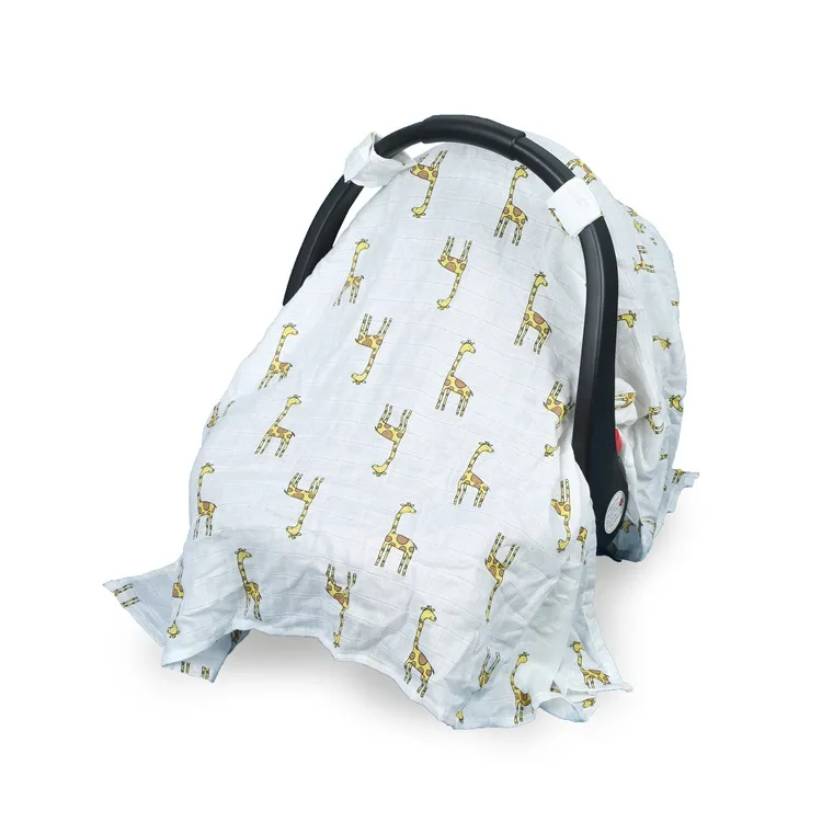 Baby Car Seat Covers To Protect From Sun Muslin Cotton Bamboo Baby Car Seat Canopy