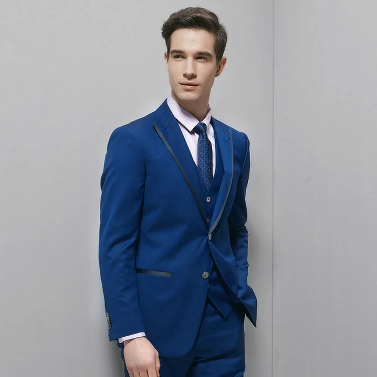 Super 130s 100% wool satin lapel half canvas men suits wedding slim fit bespoke custom tuxedo wedding dress