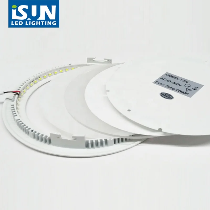 
Indoor supermarket white round SMD2835 9w flat circle led light panel 