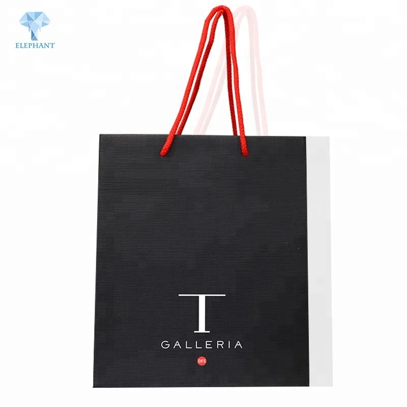 Logo printed luxury premium portable wine gift packing custom paper bag