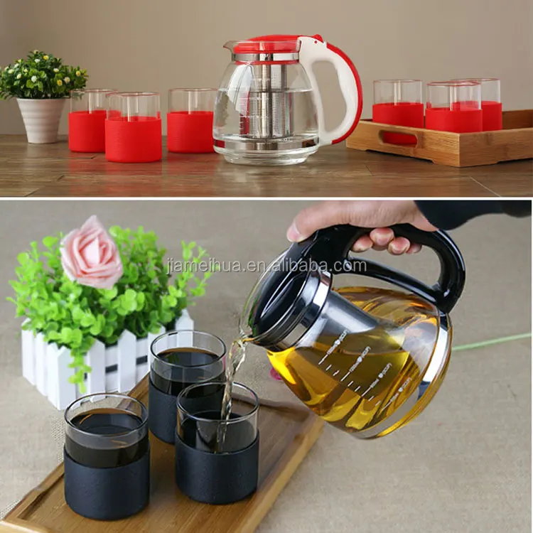 Promotional gift french strainer heat resistant teapot kitchen moroccan glass tea pot for stainless steel glass tea pot