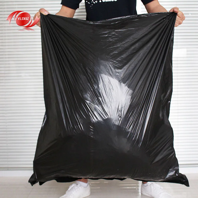 
large size black plastic poly trash garbage bag 