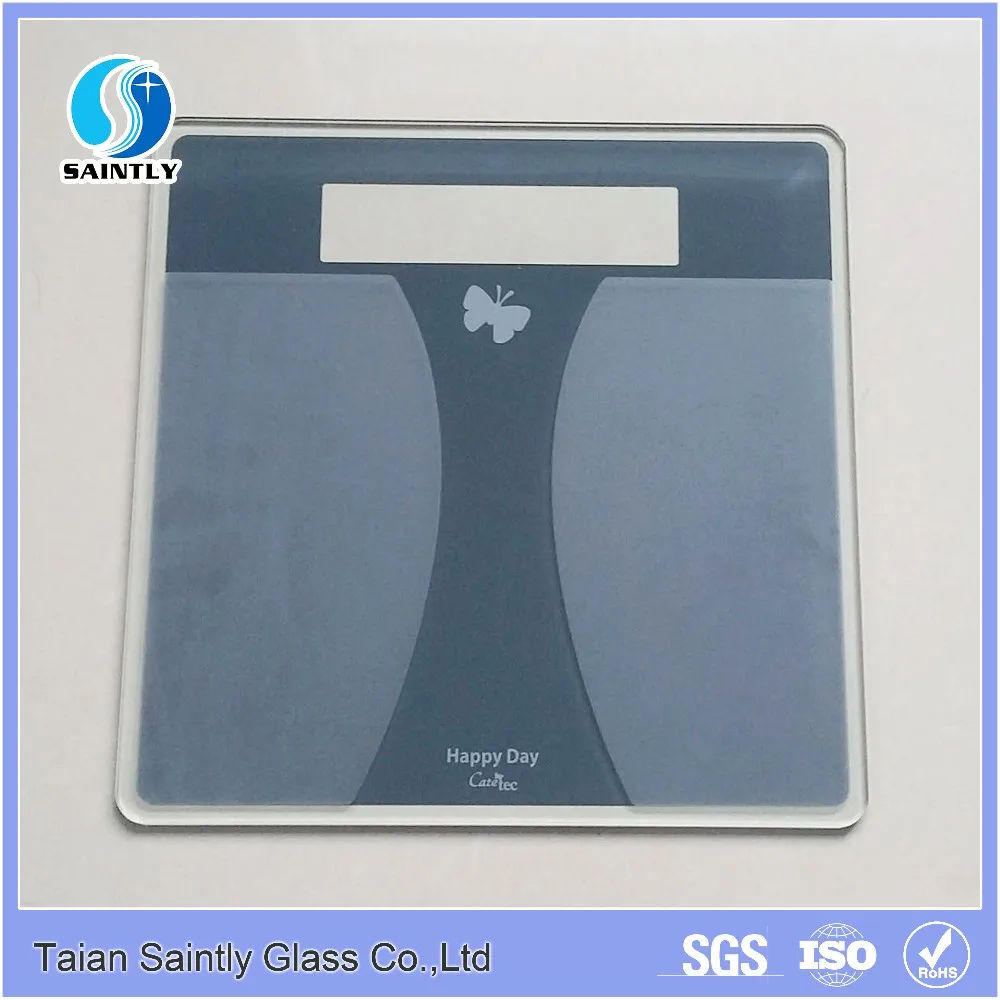 5mm 6mm customized mold silk screen tempered scale weight glass