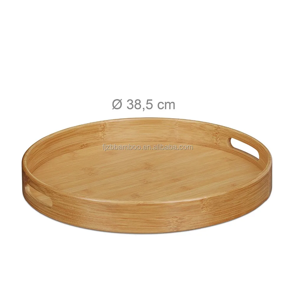 Factory directly supply bamboo round tea and coffee serving tray table