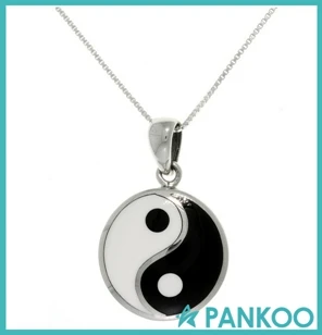 
Taoist Symbol of Balance Sterling Silver Yin Yang Pendant 