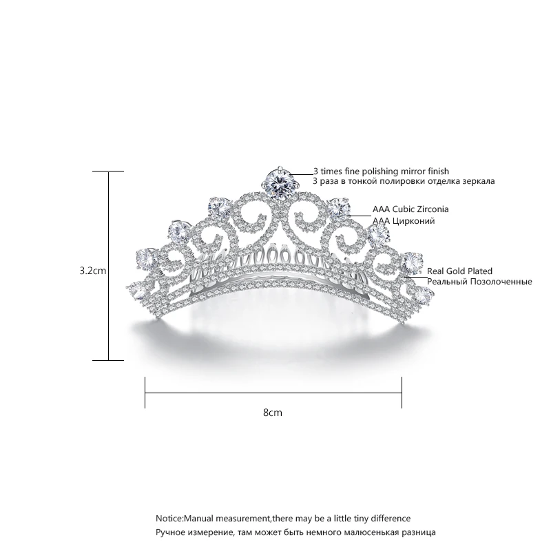 LUOTEEMI European Vintage Tiaras Bridal Jewelry Quinceanera Zircon Crystal Crowns Pageant Wedding Hair Accessories