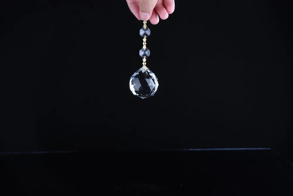 
transparent faceted K9 crystal glass chandelier ball 