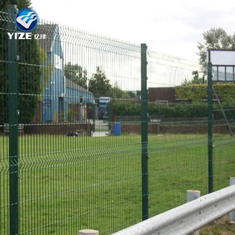 Green vinyl coated welded wire mesh fence in poland