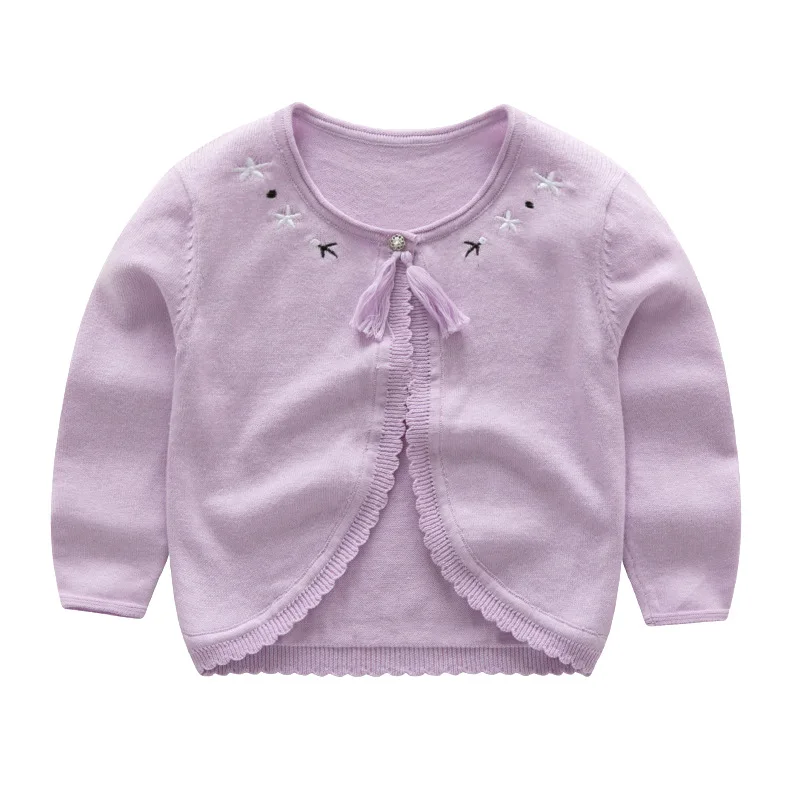 
JY535 baby child girls knitted cardigan pure cotton sweater shawl one button 