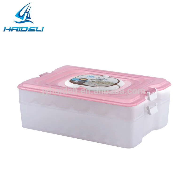PP plastic transparent superimposed storage freezer 21 pack portable dumpling box