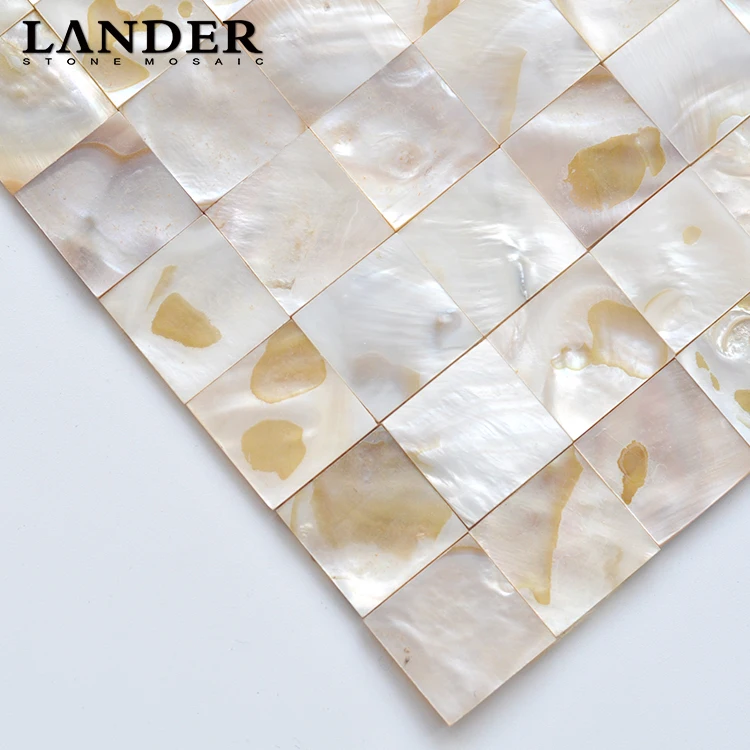 Art cube 3d Natural colorful self adhesive peel and stick seamless oyster sea shell mosaic tile