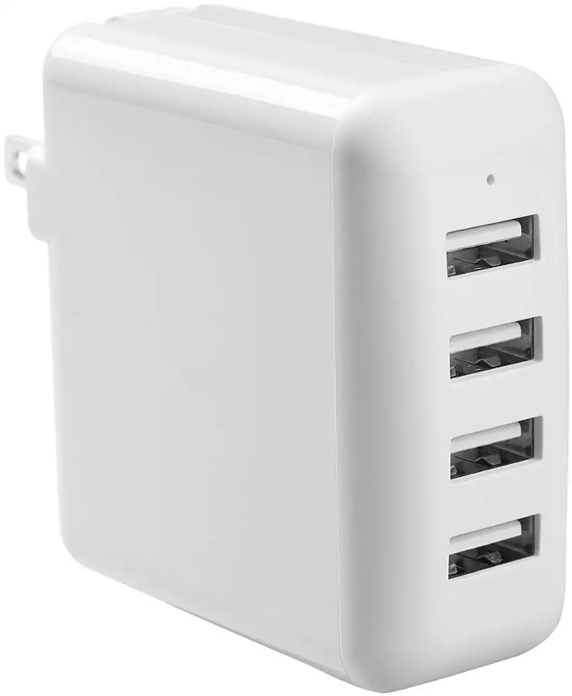 
40W 4-Port USB Wall Charger White 
